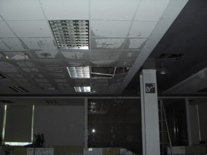 Burst Pipe Damage from Above